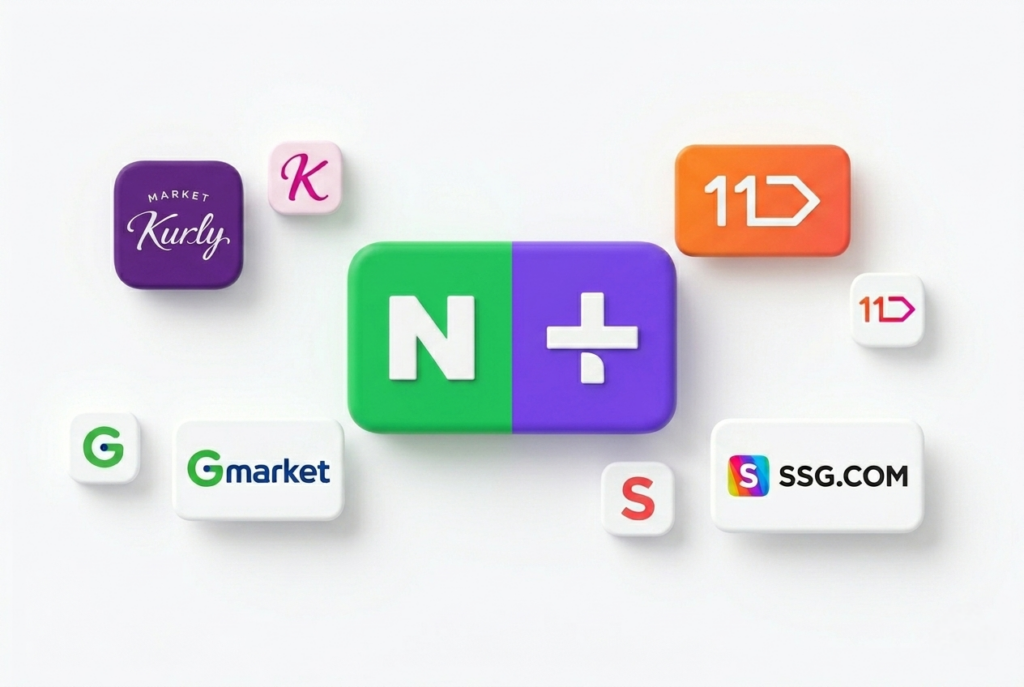 네이버 플러스 멤버십, SSG닷컴, 마켓컬리, 11번가, 지마켓 로고가 포함된 쿠팡 대체 플랫폼 추천 리스트 이미지